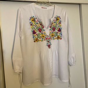 Johnny Was linen top size 1X